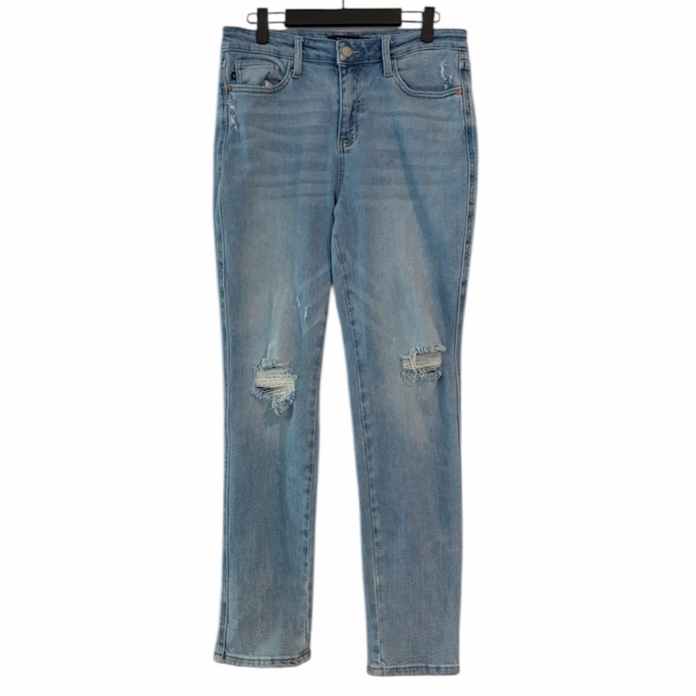 Judy Blue Distressed Straight Star Jeans Denim SIZE 9 SIZE 29